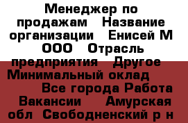 Менеджер по продажам › Название организации ­ Енисей-М, ООО › Отрасль предприятия ­ Другое › Минимальный оклад ­ 100 000 - Все города Работа » Вакансии   . Амурская обл.,Свободненский р-н